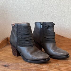 PIKOLINOS Fringe Ankle Boots - Dark Gray